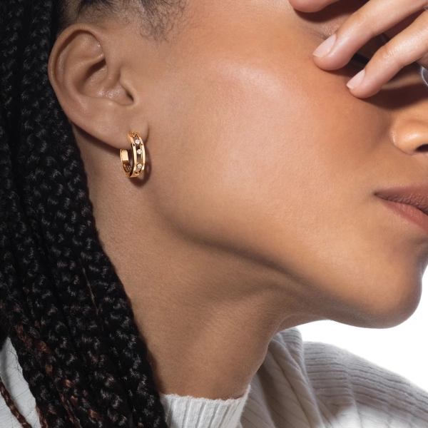 Messika Move Classique Hoop Earrings in 18K Yellow Gold | Fine Earrings | Coveti