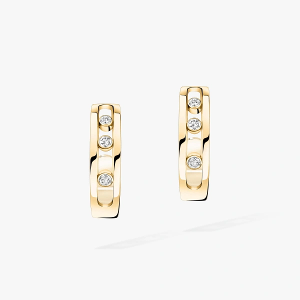 Messika Move Classique Hoop Earrings in 18K Yellow Gold | Fine Earrings | Coveti