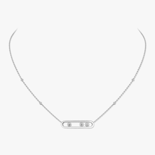 Messika Move Classique Necklace in 18K White Gold, Large Model | Fine Necklaces | Coveti