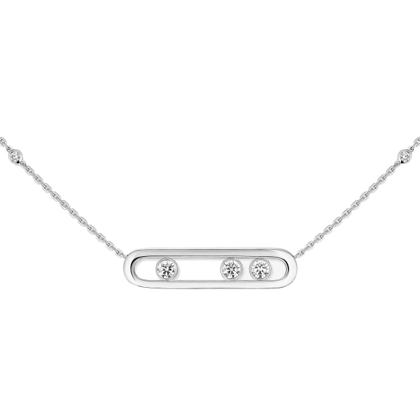 Messika Move Classique Necklace in 18K White Gold, Large Model | Coveti