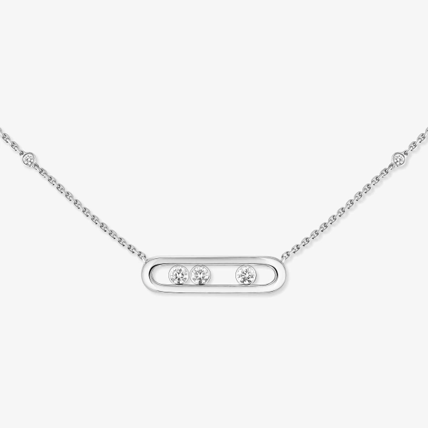 Messika Move Classique Necklace in 18K White Gold, Small Model | Fine Necklaces | Coveti