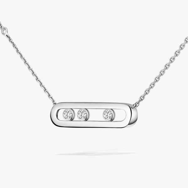 Messika Move Classique Necklace in 18K White Gold, Small Model | Fine Necklaces | Coveti