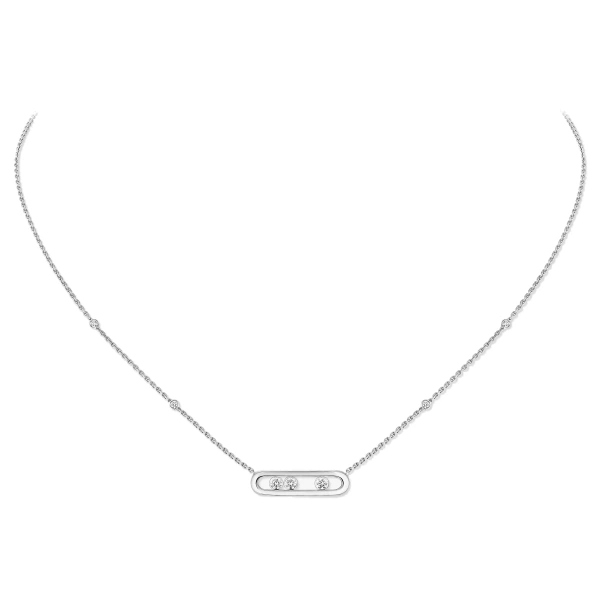 Messika Move Classique Necklace in 18K White Gold, Small Model | Fine Necklaces | Coveti