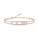 Messika Move Classique Pave Bracelet in 18K Pink Gold, Large Model | Coveti