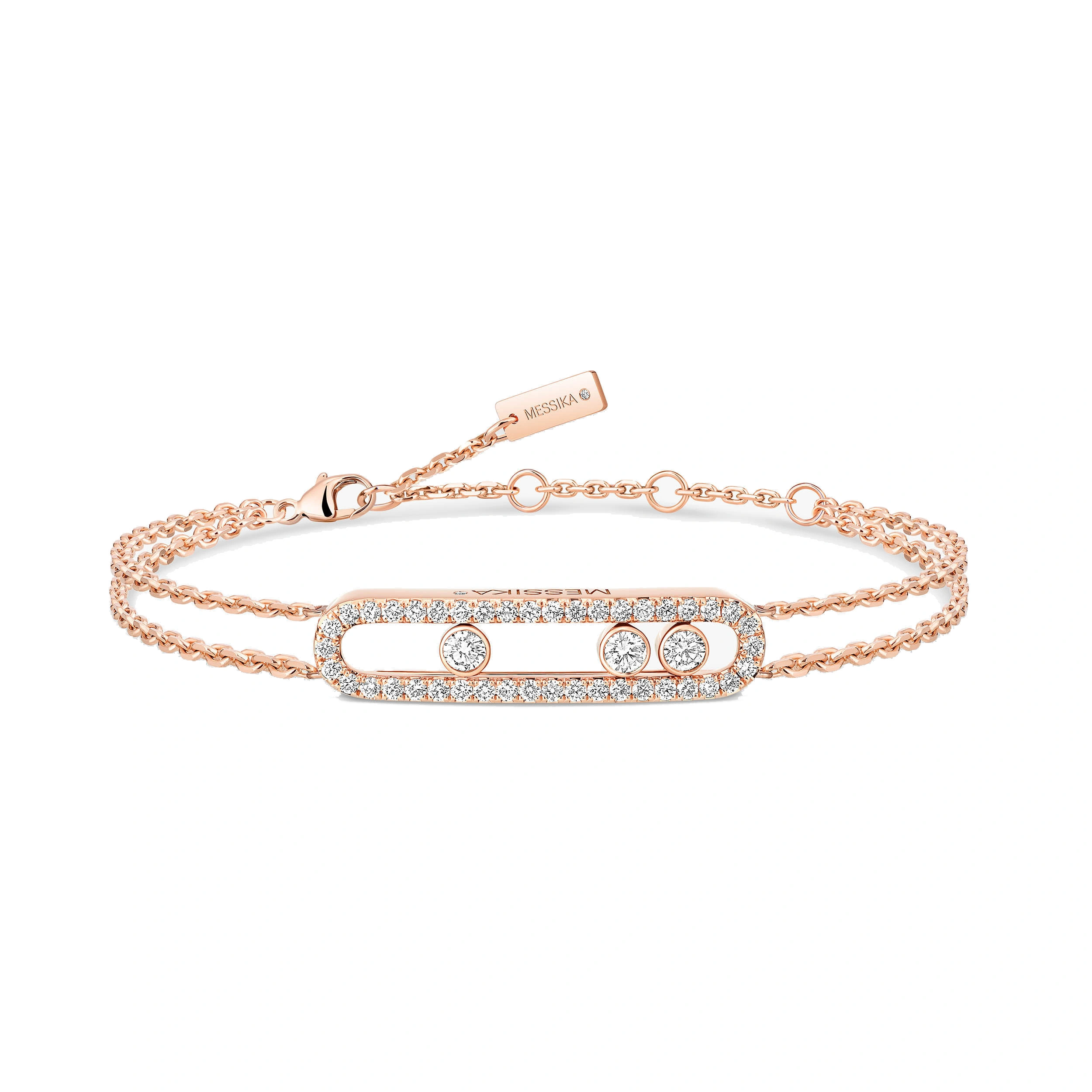 Messika Move Classique Pave Bracelet in 18K Pink Gold, Large Model Messika Move Classique Pave Bracelet in 18K Pink Gold, Large Model | Coveti