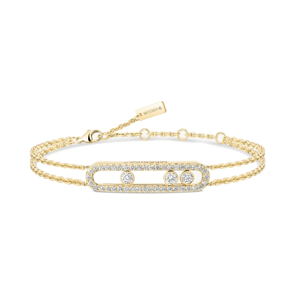 Messika Move Classique Pave Bracelet in 18K Yellow Gold, Large Model | Coveti