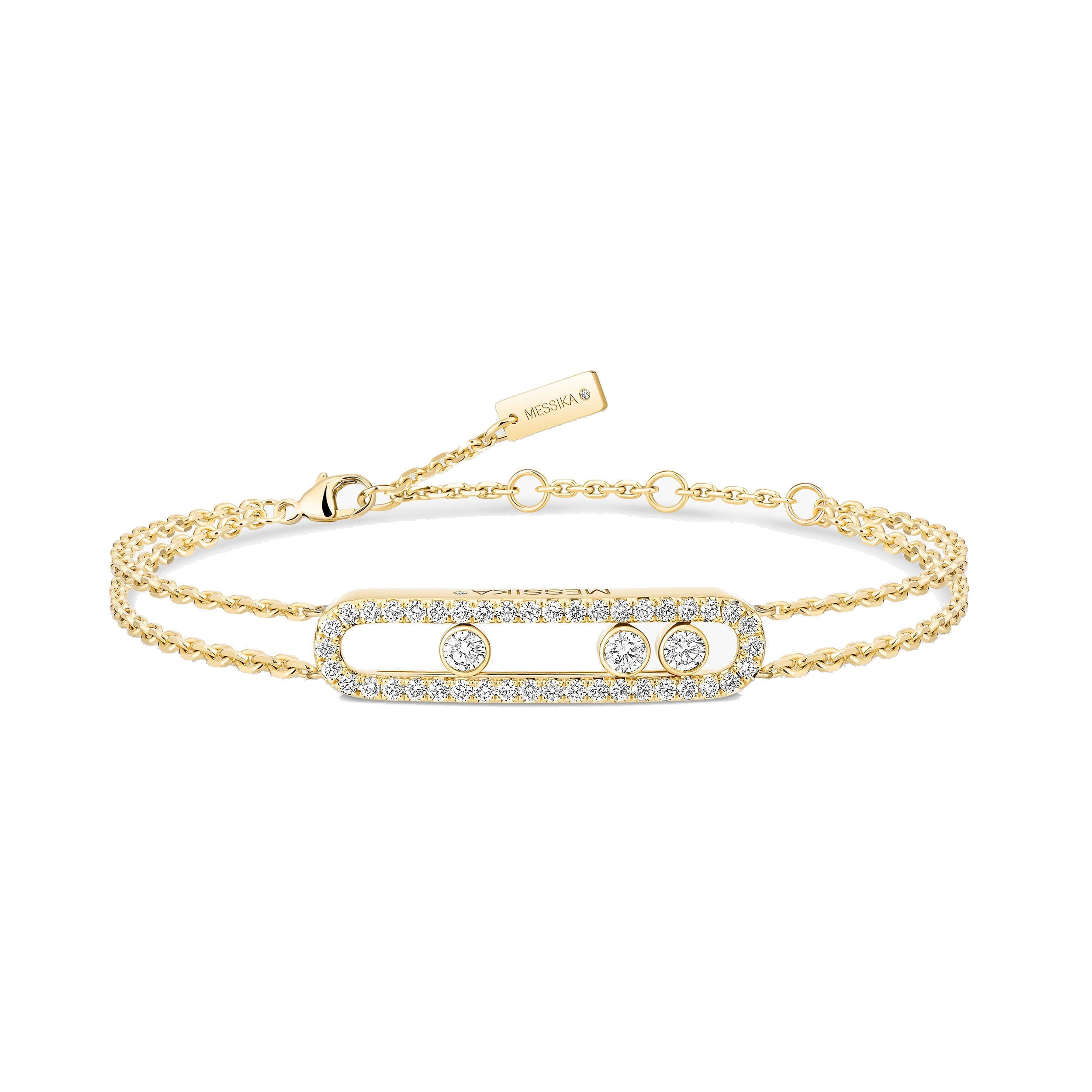Messika Move Classique Pave Bracelet in 18K Yellow Gold, Large Model Messika Move Classique Pave Bracelet in 18K Yellow Gold, Large Model | Coveti