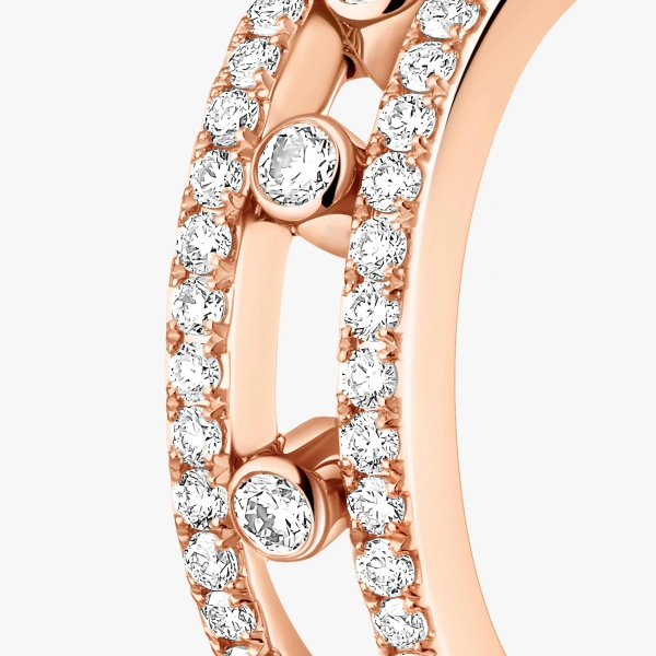 Messika Move Classique Pave Hoop Earrings in 18K Pink Gold | Fine Earrings | Coveti