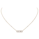 Messika Move Classique Pave Necklace in 18K Pink Gold, Small Model | Fine Necklaces | Coveti