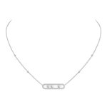 Messika Move Classique Pave Necklace in 18K White Gold, Large Model | Coveti