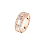 Messika Move Classique Pave Ring in 18K Pink Gold, Large Model | Fine Rings | Coveti
