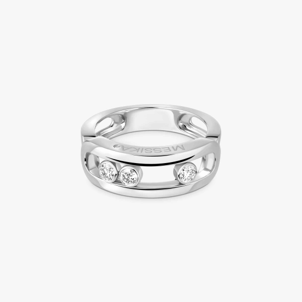 Messika Move Classique Ring in 18K White Gold, Large Model | Fine Rings | Coveti