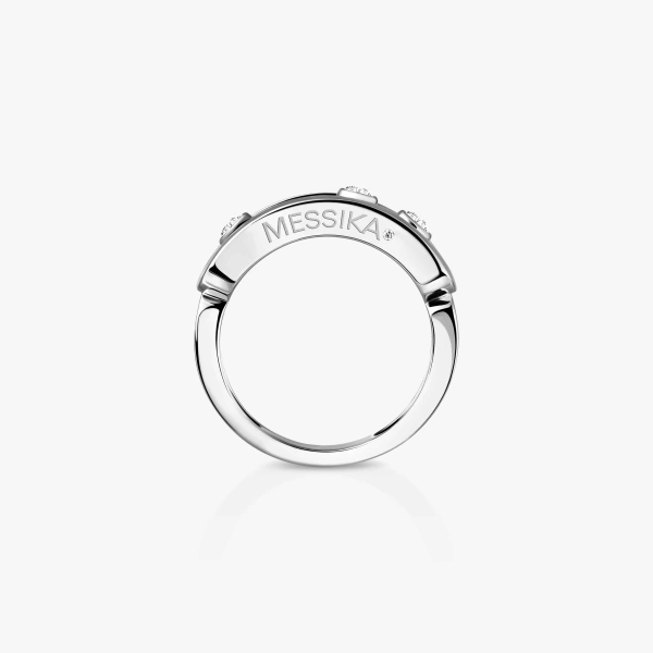 Messika Move Classique Ring in 18K White Gold, Large Model | Fine Rings | Coveti