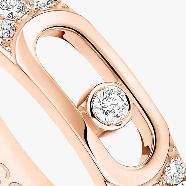 Messika Move Joaillerie Pave Wedding Band in 18K Pink Gold, Small Model | Fine Rings | Coveti