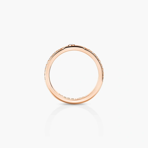 Messika Move Joaillerie Pave Wedding Band in 18K Pink Gold, Small Model | Fine Rings | Coveti