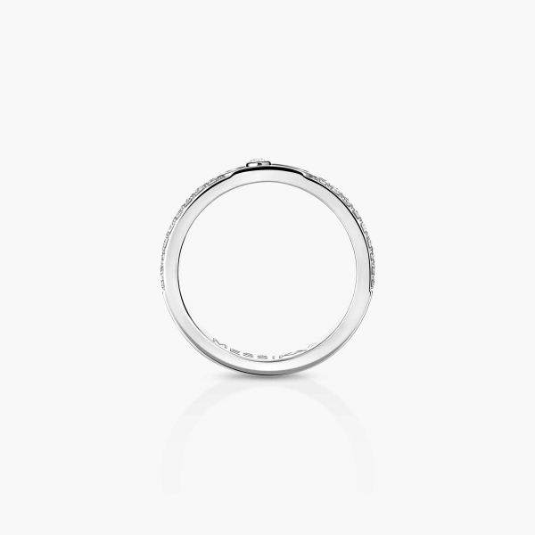 Messika Move Joaillerie Pave Wedding Band in 18K White Gold, Small Model | Fine Rings | Coveti