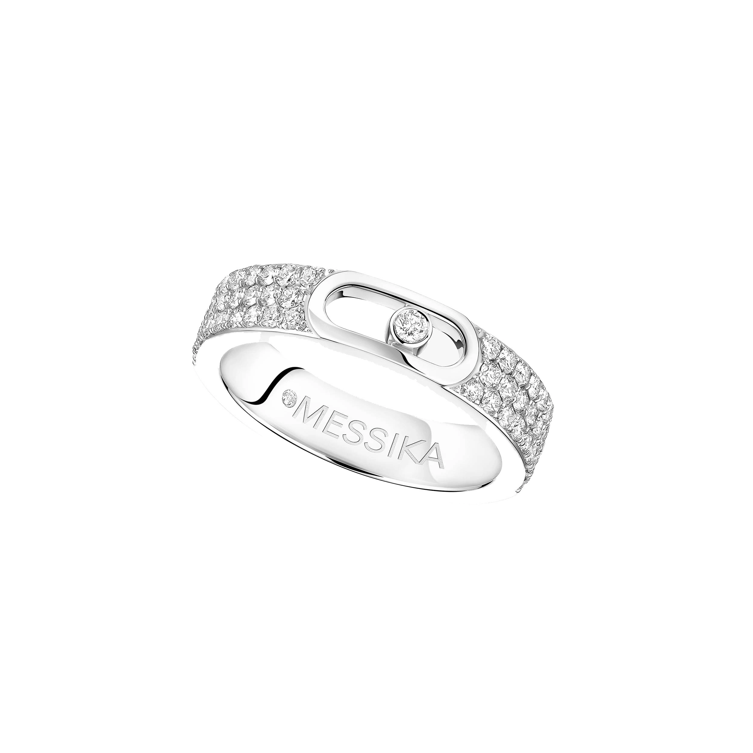 Messika Move Joaillerie Pave Wedding Band in 18K White Gold, Small Model Messika Move Joaillerie Pave Wedding Band in 18K White Gold, Small Model | Fine Rings | Coveti