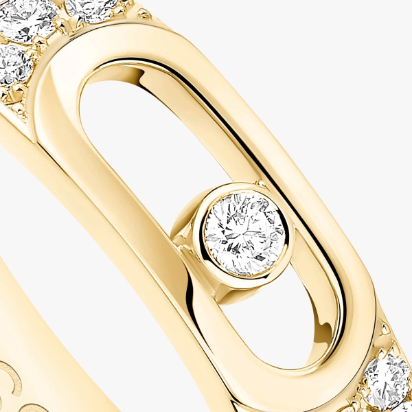 Messika Move Joaillerie Pave Wedding Band in 18K Yellow Gold, Small Model | Fine Rings | Coveti
