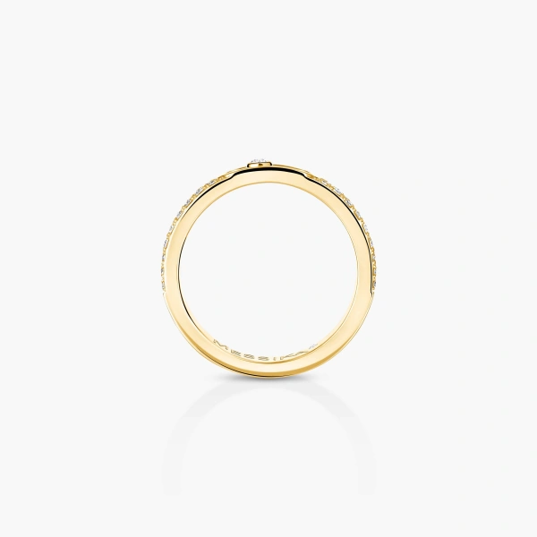 Messika Move Joaillerie Pave Wedding Band in 18K Yellow Gold, Small Model | Fine Rings | Coveti