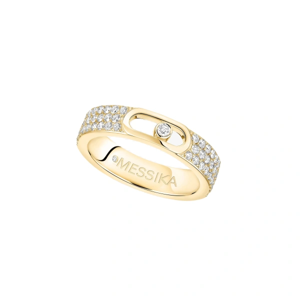 Move Joaillerie Pave Wedding Band in 18K Yellow Gold, Small Model
