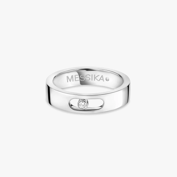 Messika Move Joaillerie Wedding Band in 18K White Gold, Small Model | Fine Rings | Coveti