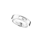 Messika Move Joaillerie Wedding Band in 18K White Gold, Small Model | Fine Rings | Coveti