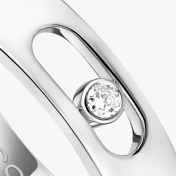 Messika Move Joaillerie Wedding Band in 18K White Gold, Small Model | Fine Rings | Coveti