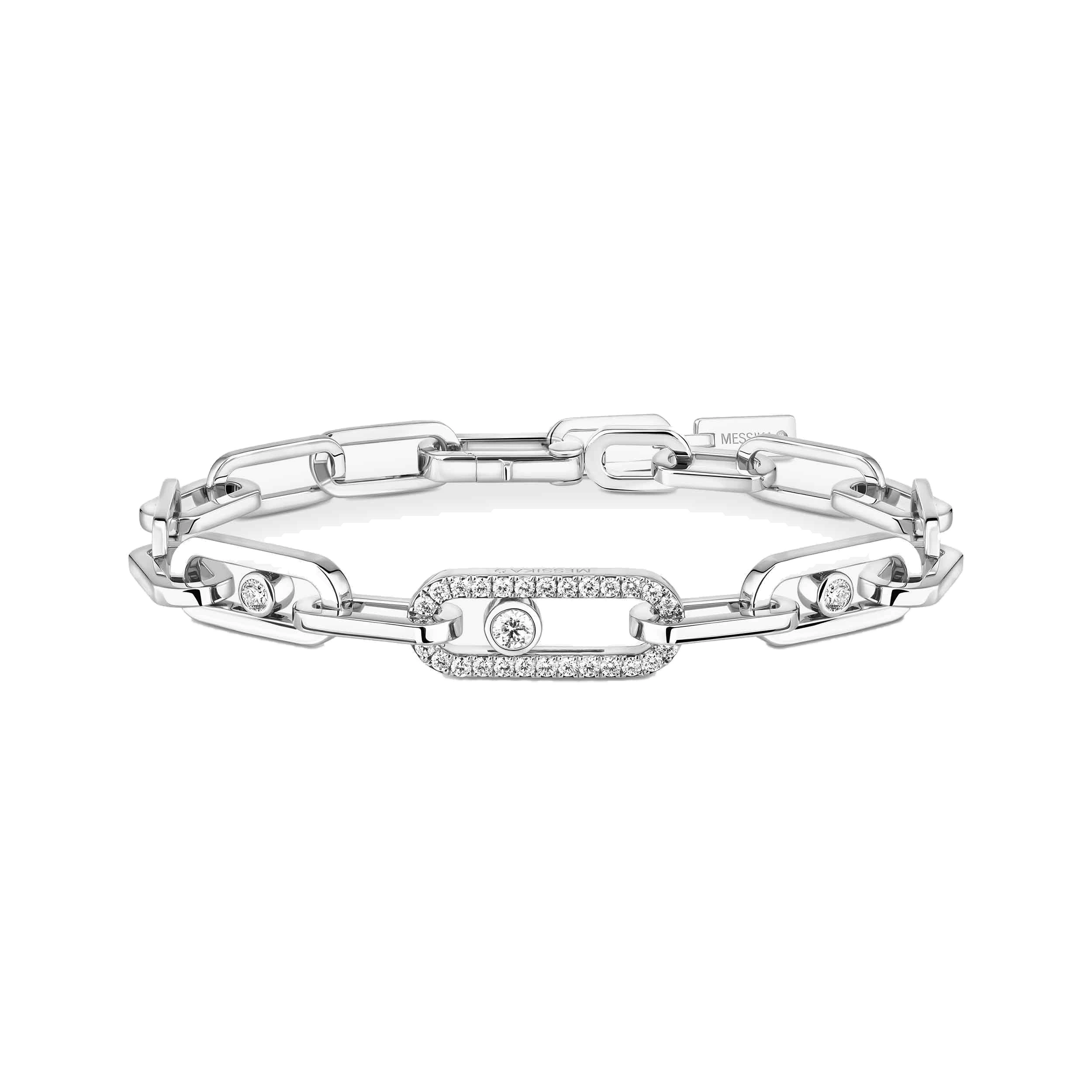 Messika Move Link Bracelet in 18K White Gold Messika Move Link Bracelet in 18K White Gold | Fine Bracelets | Coveti