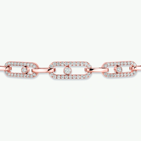 Messika Move Link Choker Necklace in 18K Pink Gold | Fine Necklaces | Coveti