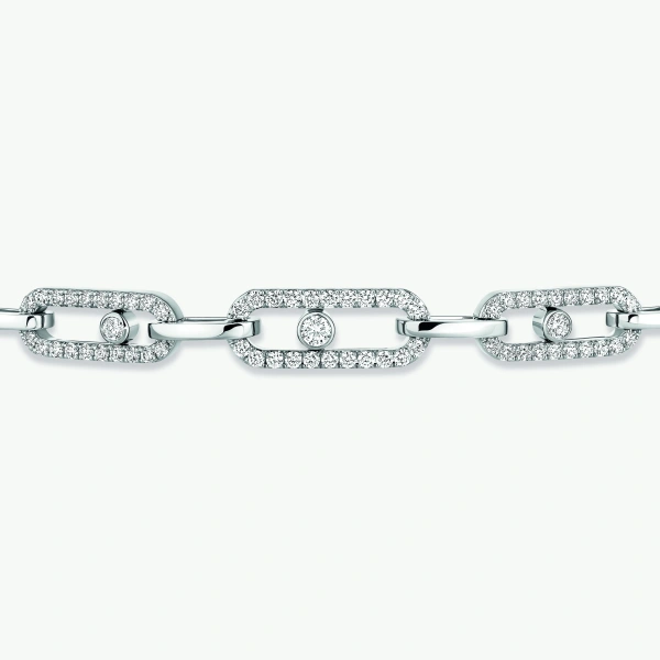 Messika Move Link Choker Necklace in 18K White Gold | Fine Necklaces | Coveti