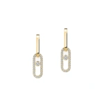 Messika Move Link Earrings in 18K Yellow Gold | Fine Earrings | Coveti