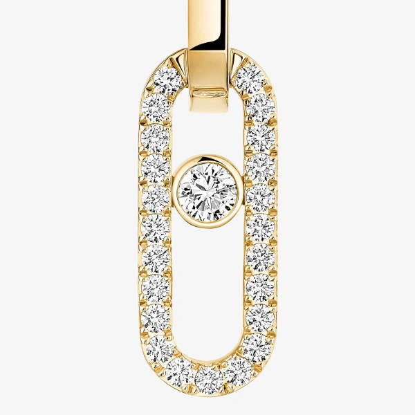 Messika Move Link Earrings in 18K Yellow Gold | Fine Earrings | Coveti