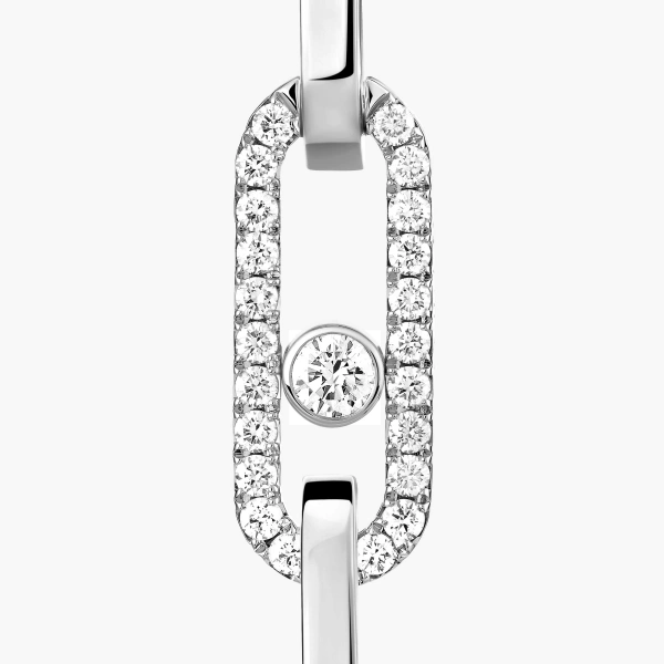 Messika Move Link Multi-Wear Earrings in 18K White Gold | Fine Earrings | Coveti
