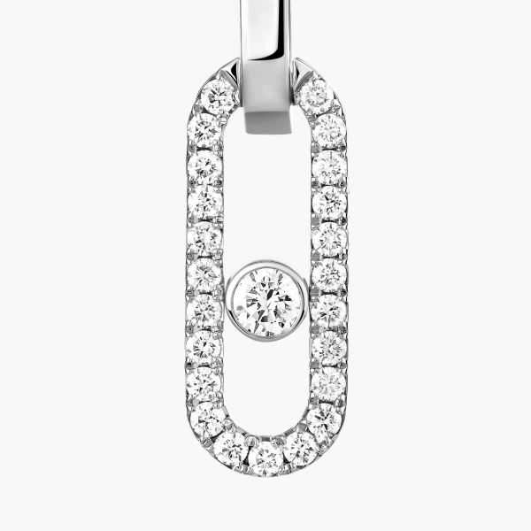 Messika Move Link Multi-Wear Earrings in 18K White Gold | Fine Earrings | Coveti