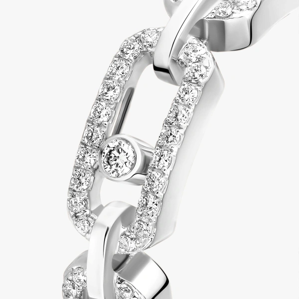 Messika Move Link Pave Ring in 18K White Gold | Fine Rings | Coveti
