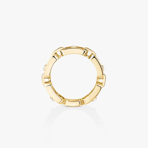 Messika Move Link Pave Ring in 18K Yellow Gold | Fine Rings | Coveti