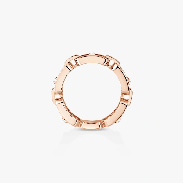 Messika Move Link Ring in 18K Pink Gold | Fine Rings | Coveti