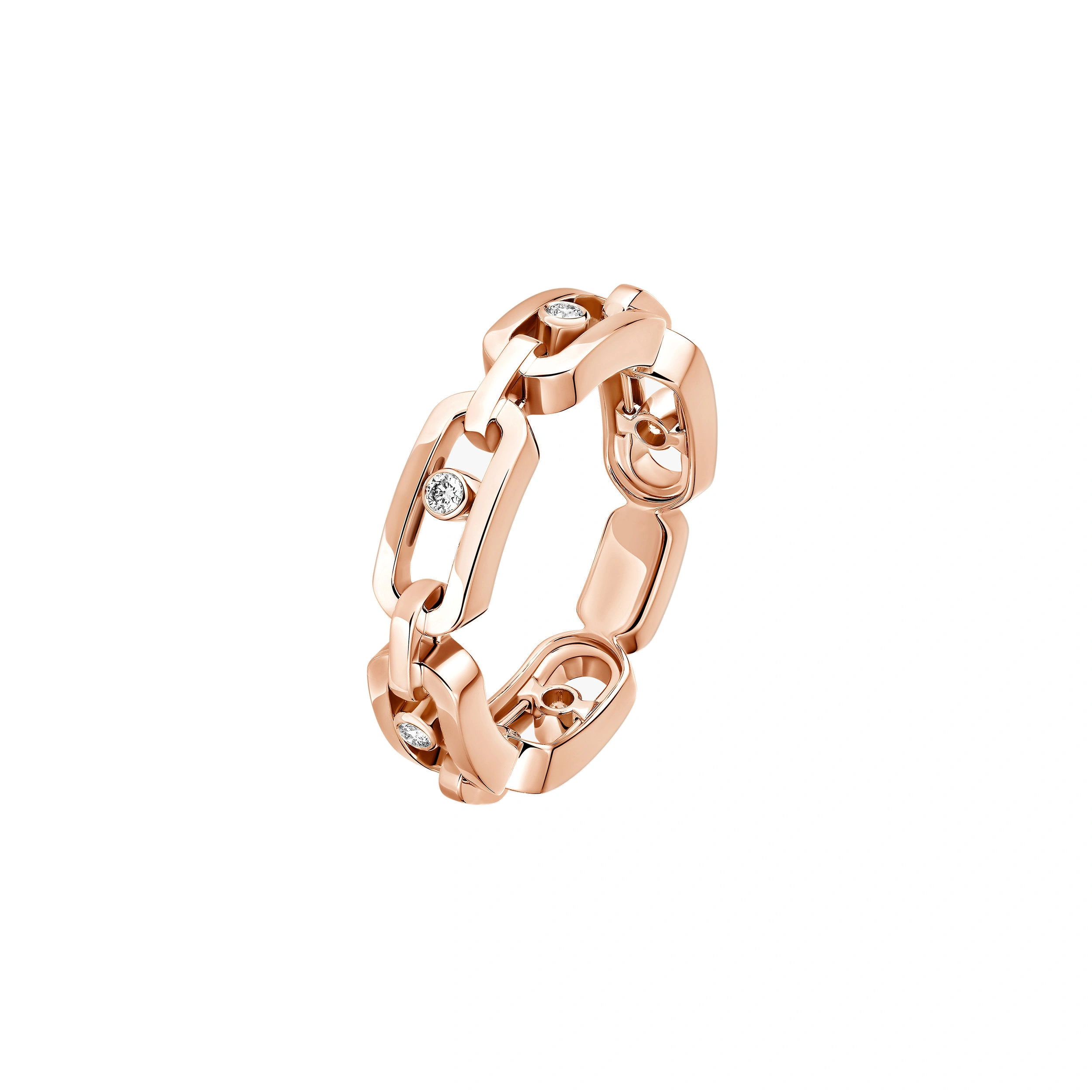 Messika Move Link Ring in 18K Pink Gold Messika Move Link Ring in 18K Pink Gold | Fine Rings | Coveti