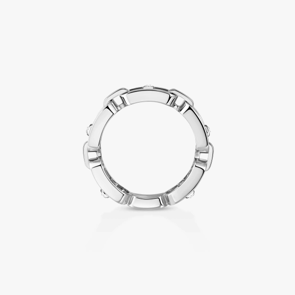 Messika Move Link Ring in 18K White Gold, Ref. 12078 | Fine Rings | Coveti