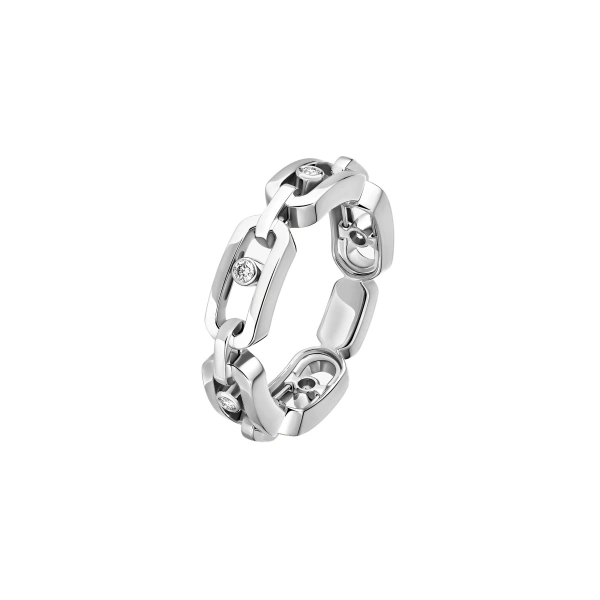 Messika Move Link Ring in 18K White Gold, Ref. 12078 | Fine Rings | Coveti