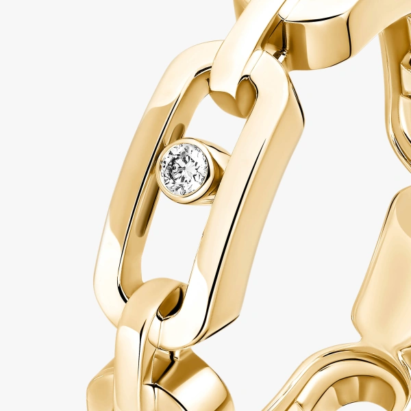 Messika Move Link Ring in 18K Yellow Gold | Fine Rings | Coveti