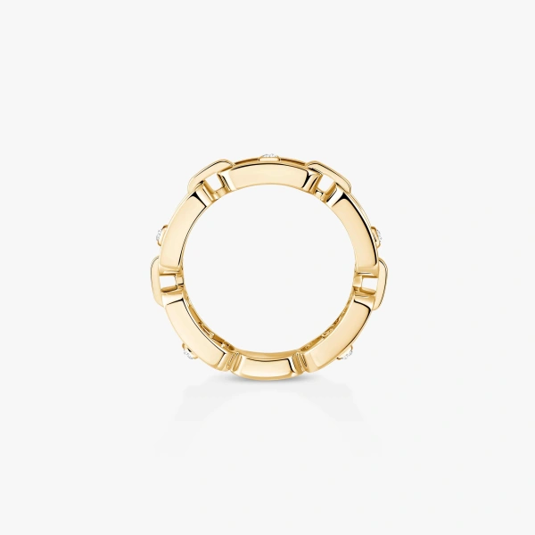 Messika Move Link Ring in 18K Yellow Gold | Fine Rings | Coveti