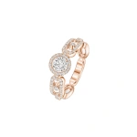 Messika Move Link Solitaire Ring in 18K Pink Gold, Small Model | Fine Rings | Coveti