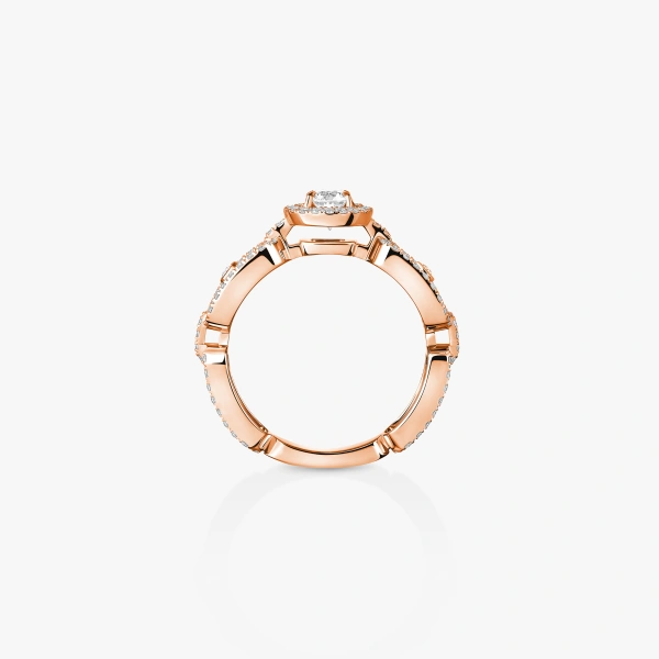 Messika Move Link Solitaire Ring in 18K Pink Gold, Small Model | Fine Rings | Coveti