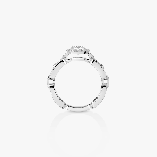 Messika Move Link Solitaire Ring in 18K White Gold, Medium Model | Fine Rings | Coveti