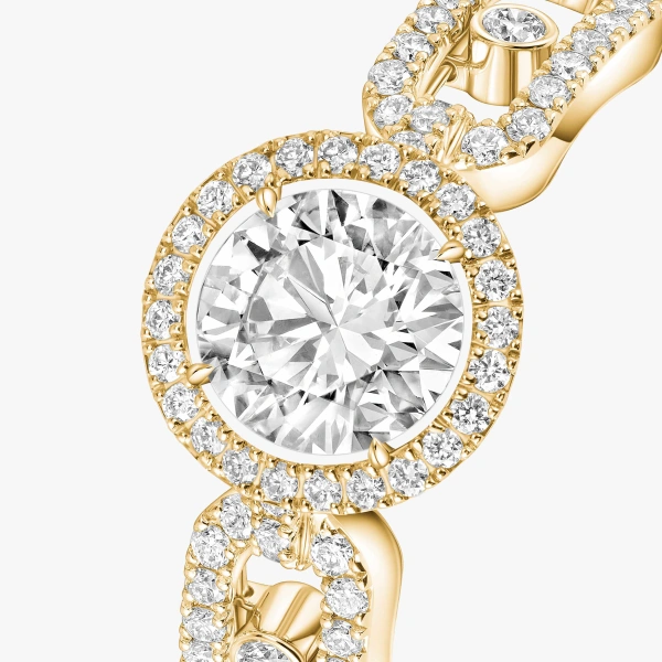 Messika Move Link Solitaire Ring in 18K Yellow Gold, Large Model | Fine Rings | Coveti