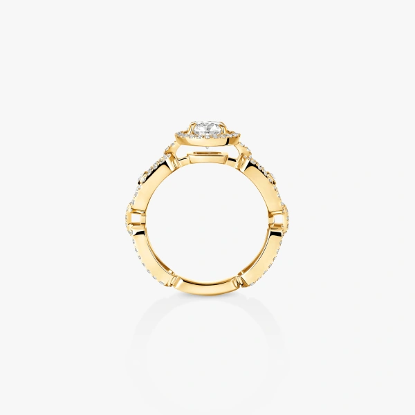 Messika Move Link Solitaire Ring in 18K Yellow Gold, Large Model | Fine Rings | Coveti