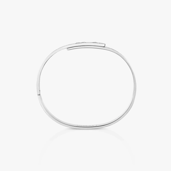 Messika Move Noa Chiseled Bracelet in 18K White Gold, Medium Model | Fine Bracelets | Coveti