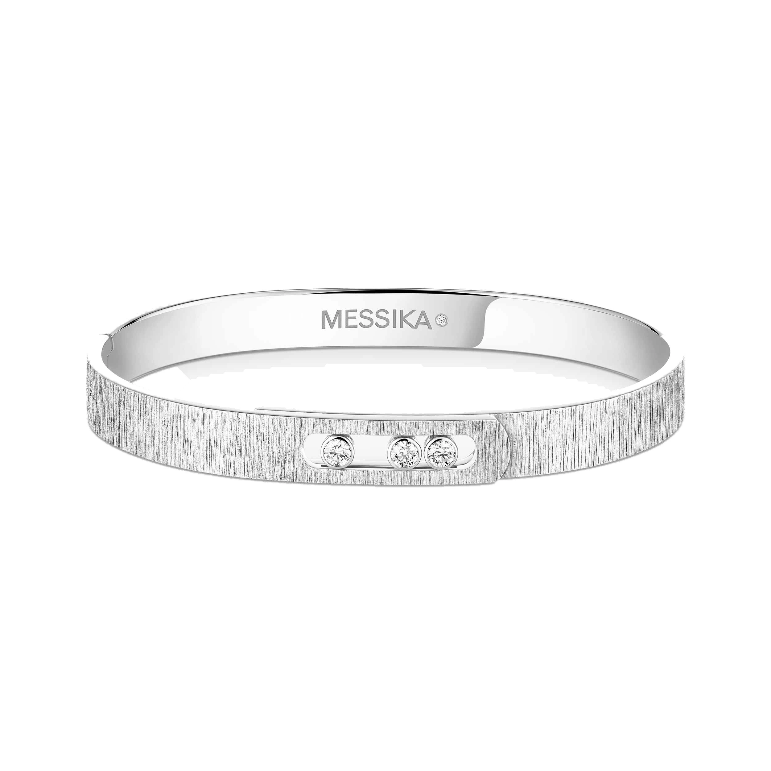 Messika Move Noa Chiseled Bracelet in 18K White Gold, Medium Model Messika Move Noa Chiseled Bracelet in 18K White Gold, Medium Model | Fine Bracelets | Coveti