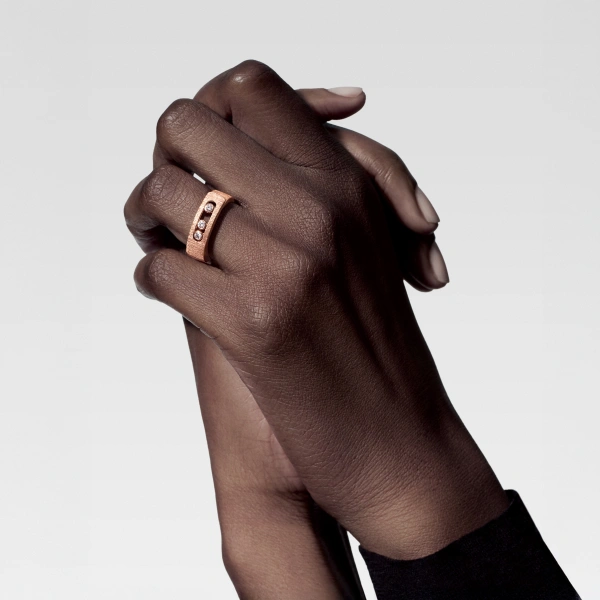 Messika Move Noa Chiseled Ring in 18K Pink Gold, Small Model | Fine Rings | Coveti